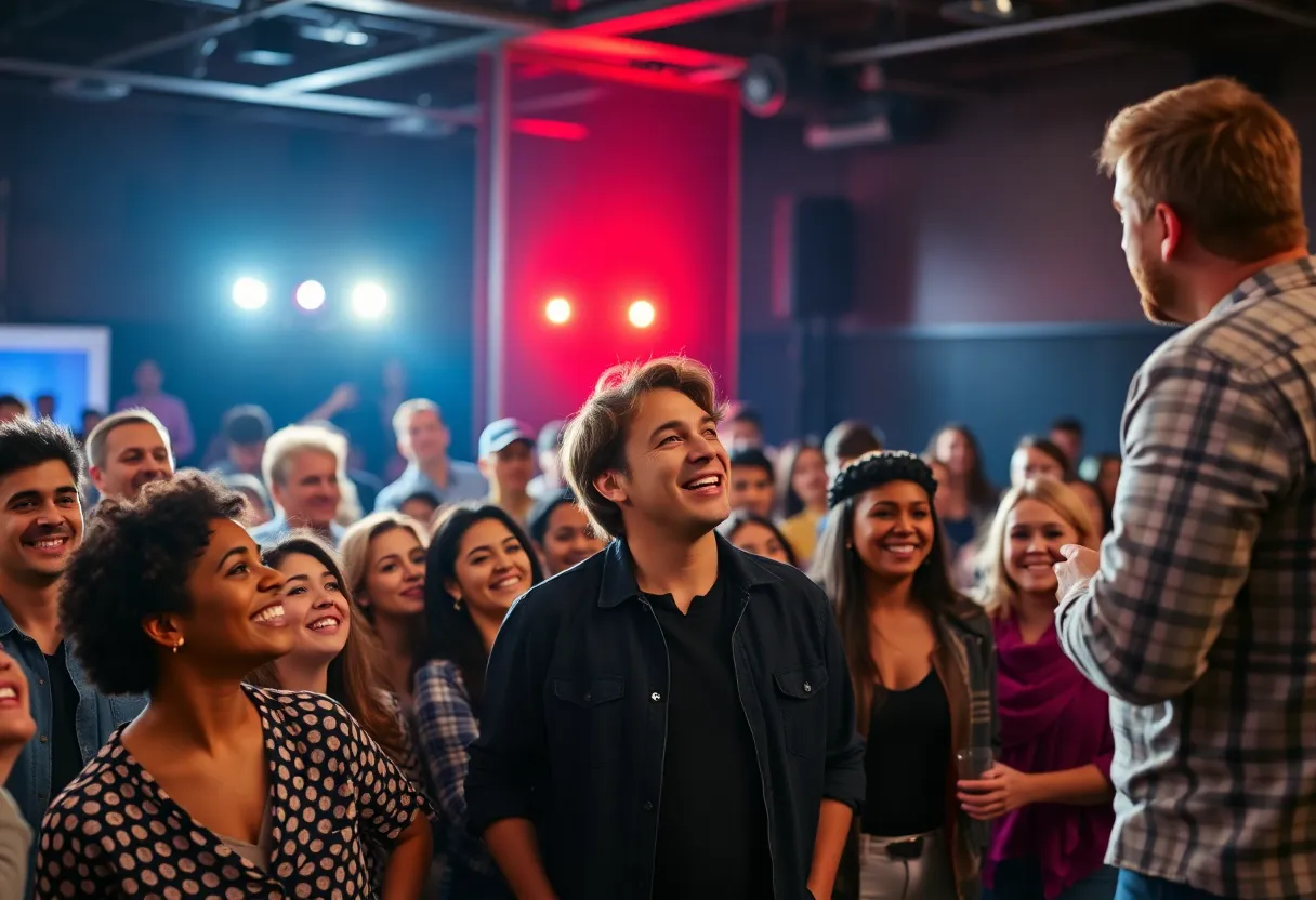 Audience enjoying a comedy show performance