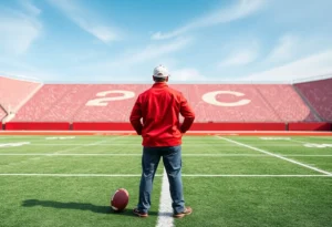 Abstract representation of a football coaching strategy on a field.