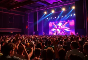 Chris Stapleton performing live on stage during a concert.