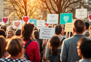 Community gathering for mental health awareness