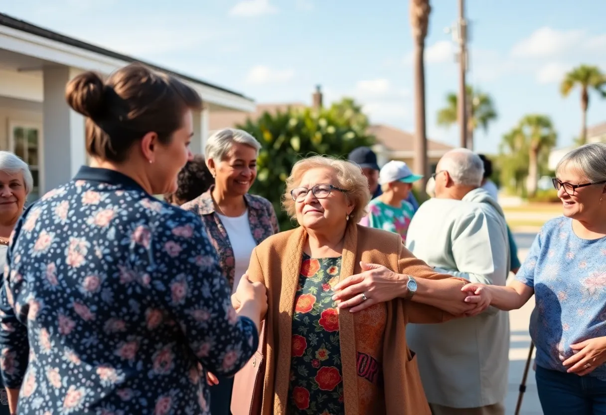 A community gathering in Jacksonville, focusing on support for missing persons and elderly care.