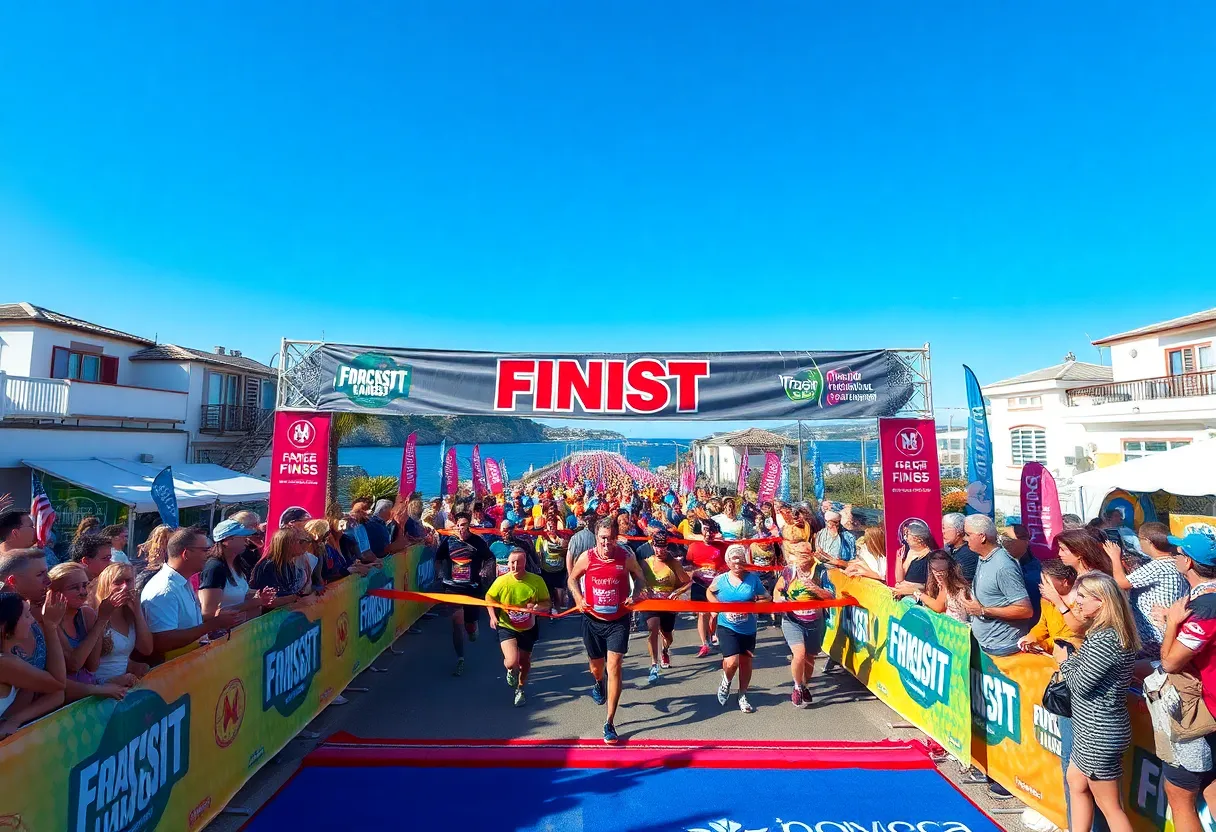 Participants running at the DONNA Marathon in Jacksonville Beach, Florida.