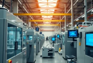 Automation and AI in industrial manufacturing setting