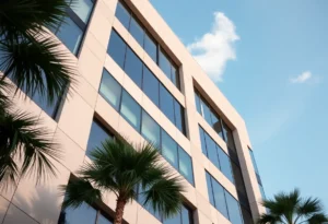 Corporate building representing business integrity and compliance.