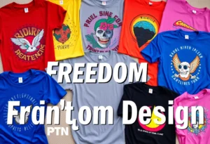 Artistic apparel designs symbolizing freedom for creators