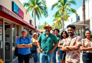 A group of small business owners in Florida expressing optimism for their future.