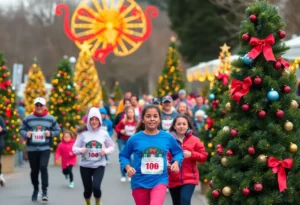 Families and participants enjoying the holiday event at Bell Tower Shops in Fort Myers.