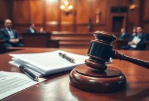 Courtroom scene highlighting legal proceedings