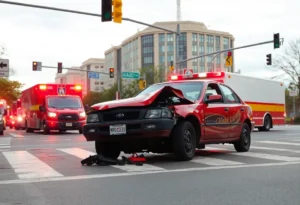 Emergency response at the scene of a hit-and-run accident in Jacksonville
