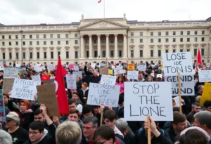 Crowd of protesters gathered in Iran to demand change.