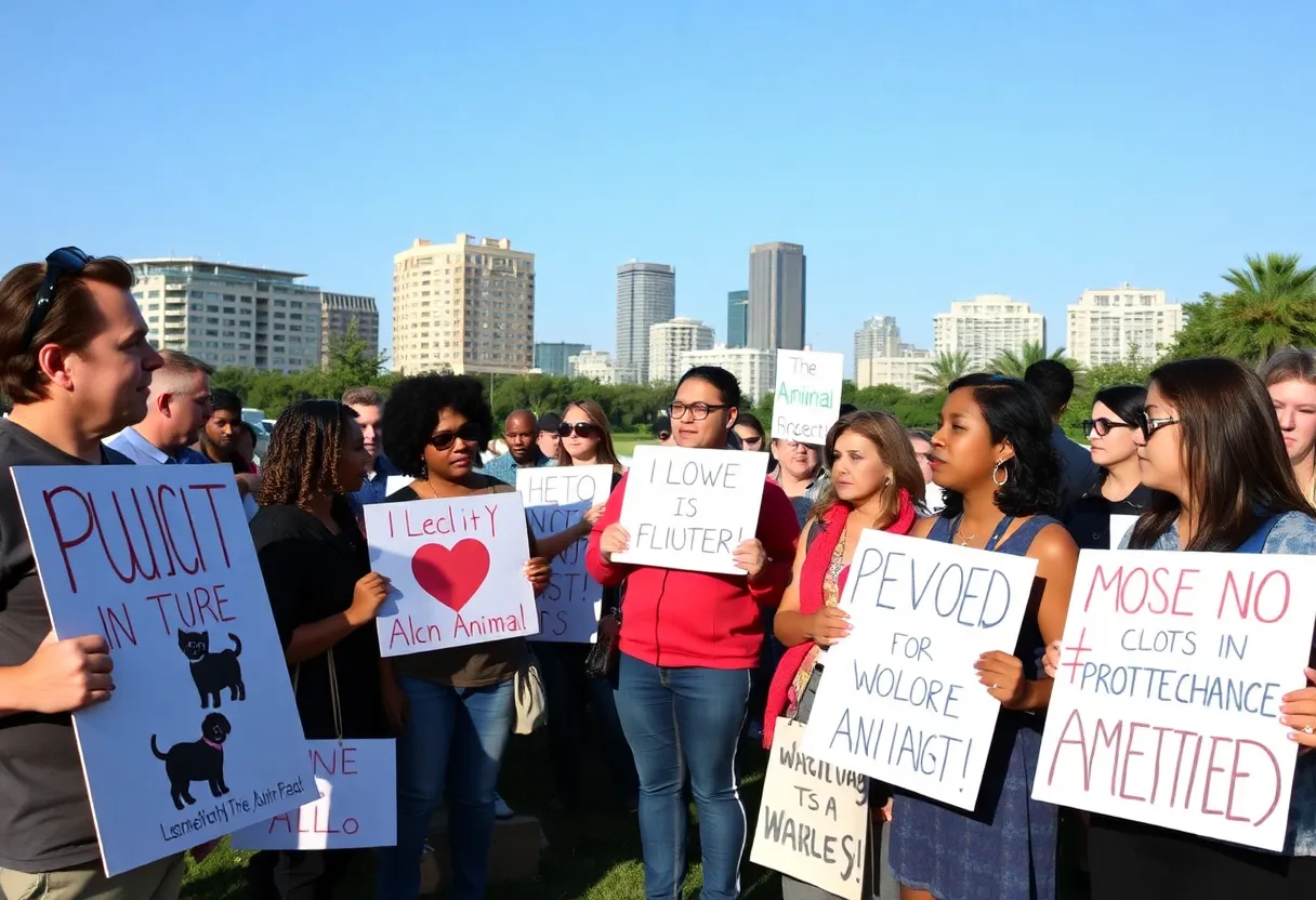 Community members in Jacksonville advocating for animal welfare and reporting animal cruelty.