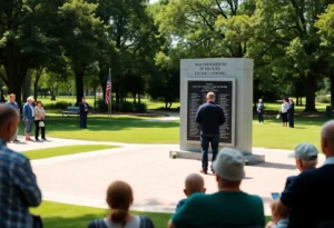 War memorial honoring local heroes at Jacksonville Beach