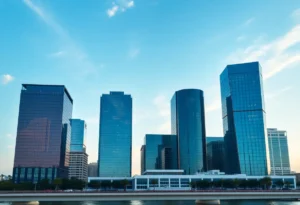 Modern business skyline in Jacksonville, Florida.