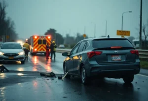 Emergency responders at a car accident scene in Jacksonville