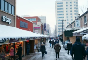 Jacksonville during winter cold front with snow and frost.