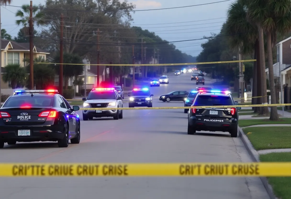 Police car at a crime scene in Jacksonville