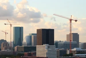 Downtown Jacksonville skyline with construction sites