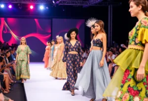 Models showcasing local designs at Jacksonville Fashion Week.