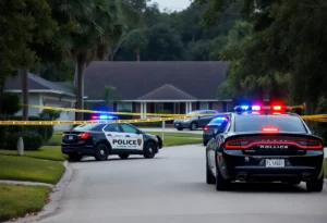 Police response at a home invasion shooting scene in Jacksonville, Florida