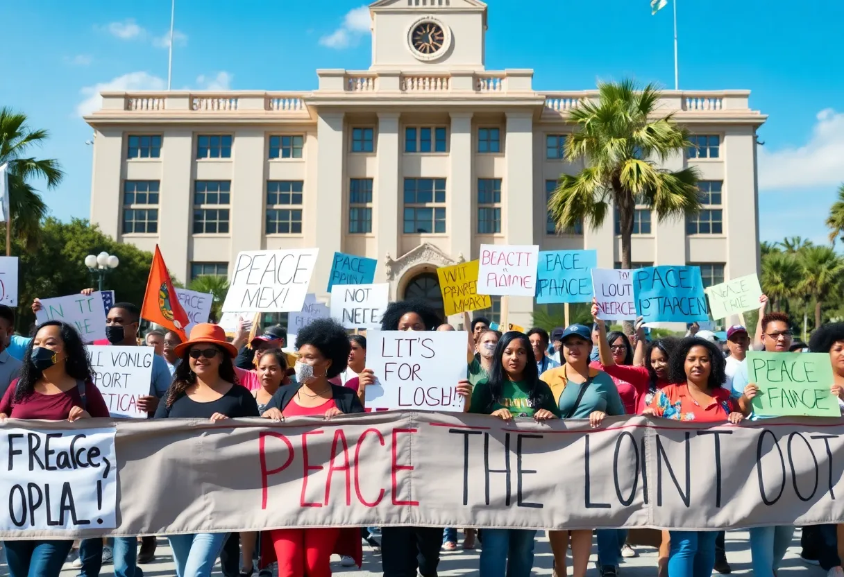 Community members participating in the MLK Day Unity March in Jacksonville, Florida