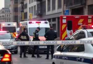 Emergency services at a police operation scene in Jacksonville.