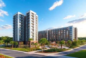 Architectural rendering of the Jacksonville South Bank Residences project