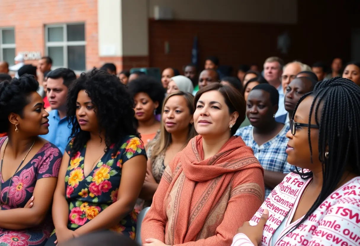 Community members engaging at a town hall meeting in Jacksonville.