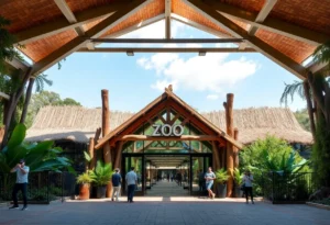 New entrance of the Jacksonville Zoo featuring modern architecture.