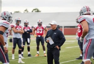 Jacksonville Jaguars coach Brian Picucci with the offensive line