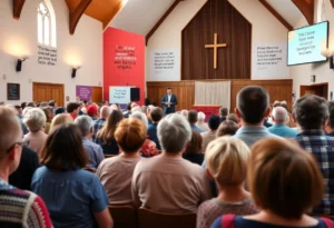 Motivational speaker engaging with the community