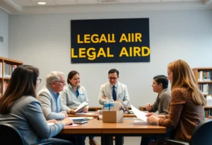 Community members receiving legal assistance at a Jacksonville event.