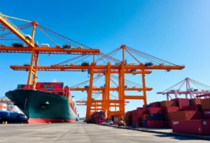 New ship-to-shore cranes at JAXPORT in Jacksonville, Florida