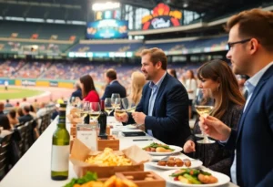 Guests enjoying the Jay Fund Wine Tasting Gala at VyStar Ballpark