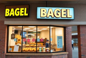 Exterior view of Jeff's Bagel Run bagel shop in Neptune Beach