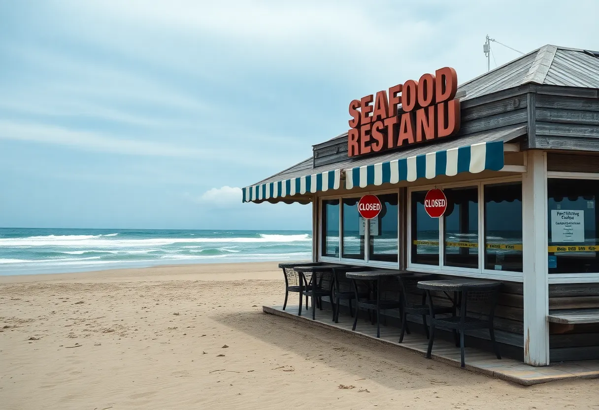 Closed Joe's Crab Shack restaurant at Jacksonville Beach