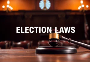 A gavel symbolizing justice in an election-related court case