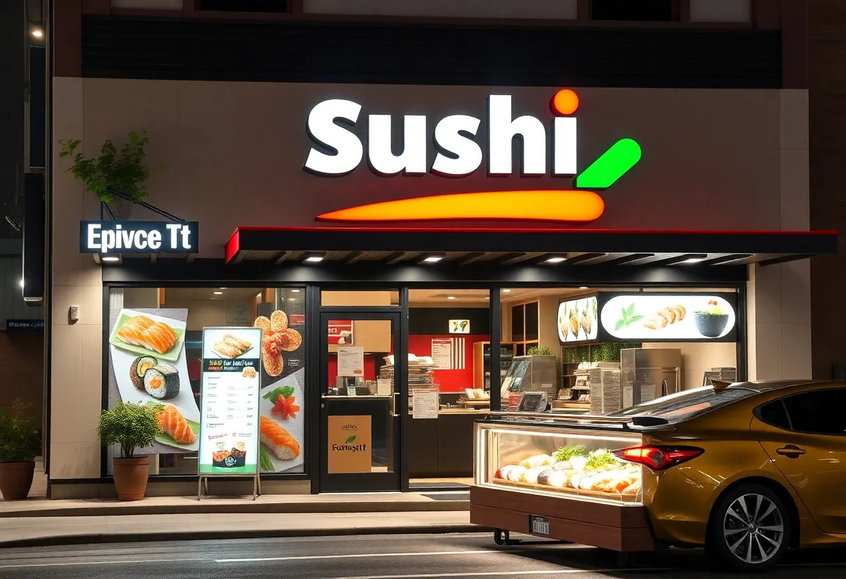 Exterior view of Kingdom Sushi in Clermont, Florida