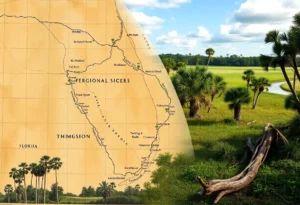 Map illustrating the historic route of the King's Road in Florida.