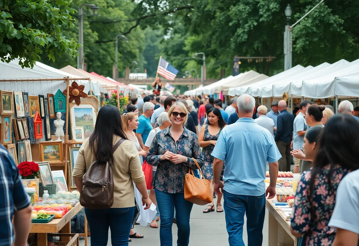 Community members enjoying the LaVilla Black History Market with local art and cultural activities.