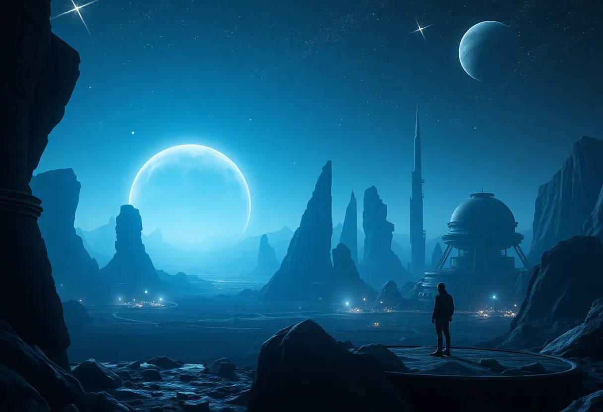 A sci-fi landscape showcasing elements of change and innovation in storytelling.