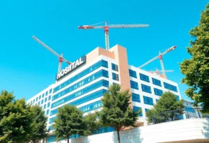 Construction site of Mayo Clinic's expansion in Rochester, Minnesota