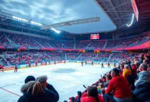 Outdoor NHL game in Miami with festive atmosphere