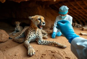 Mummified remains of cheetahs found in caves near Arar, Saudi Arabia