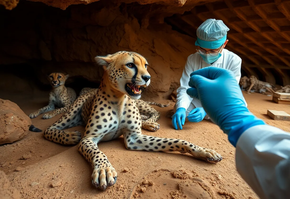 Mummified remains of cheetahs found in caves near Arar, Saudi Arabia