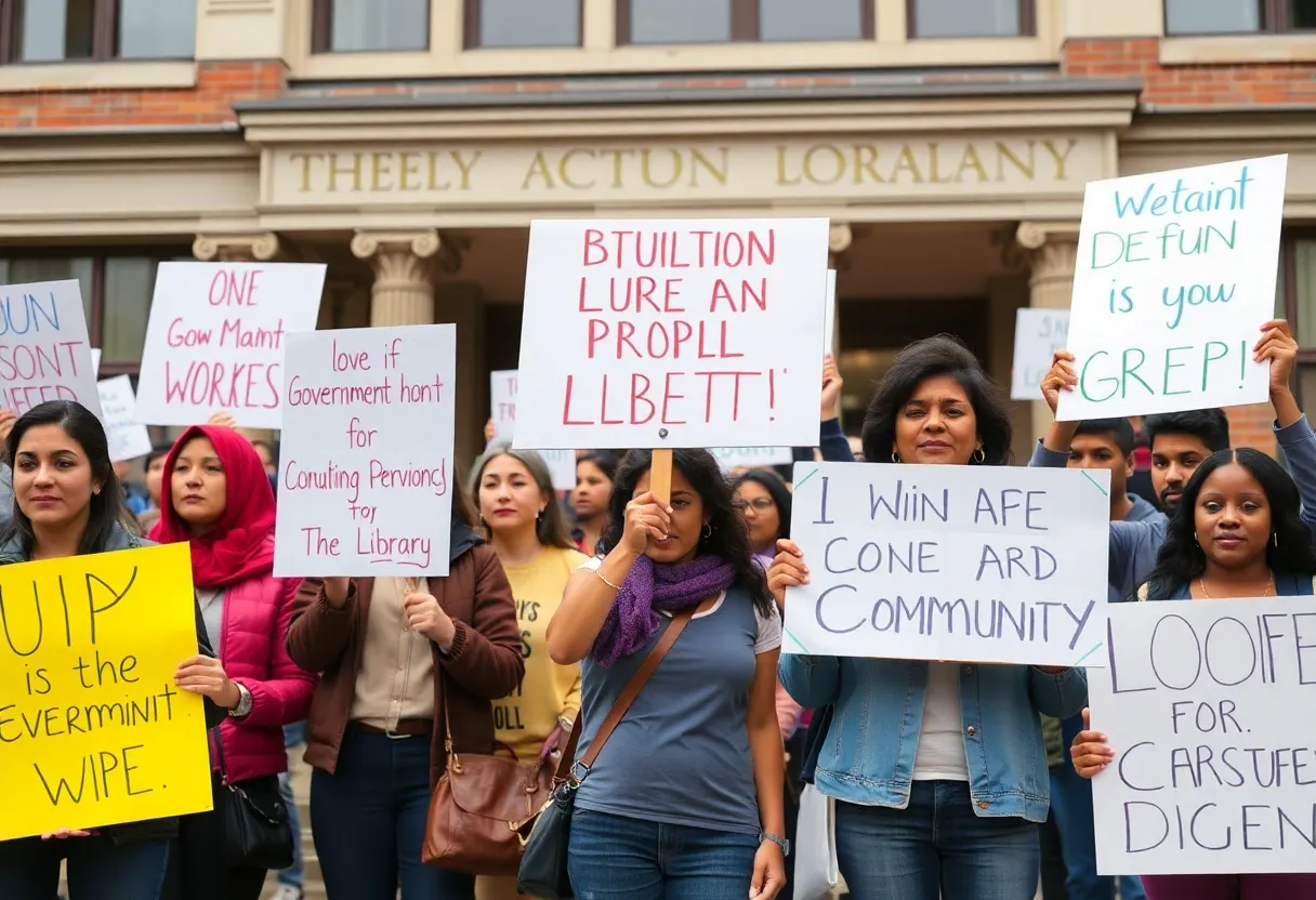 Demonstrators protesting against ICE activities in Neptune Beach