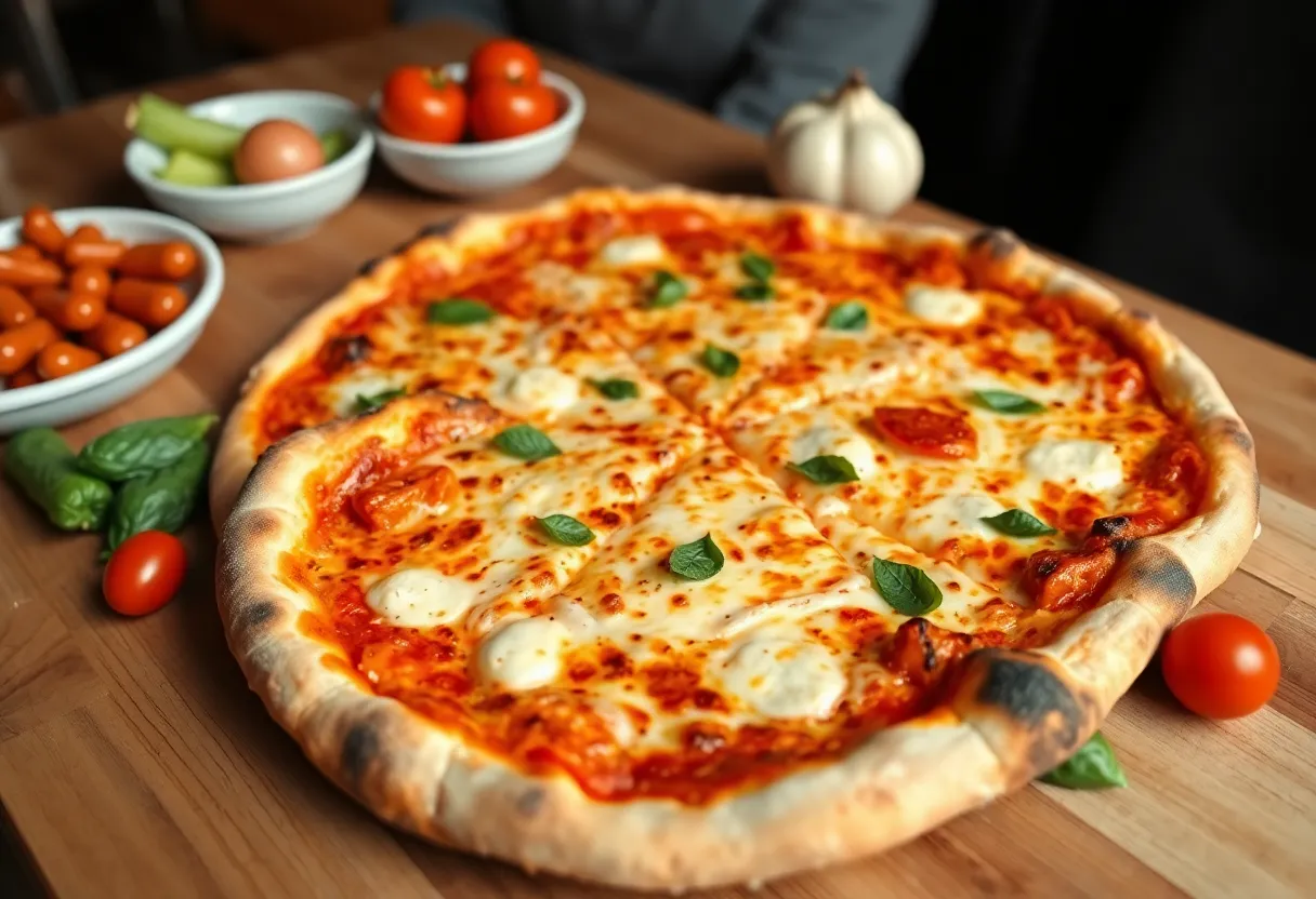 A variety of New Haven-style pizzas served at Apizza in Jacksonville.