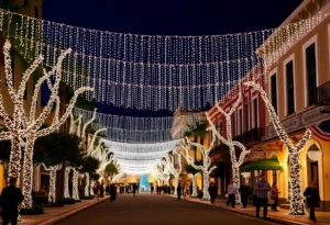 Nights of Lights festival in St. Augustine showcasing festive lights and historic architecture.