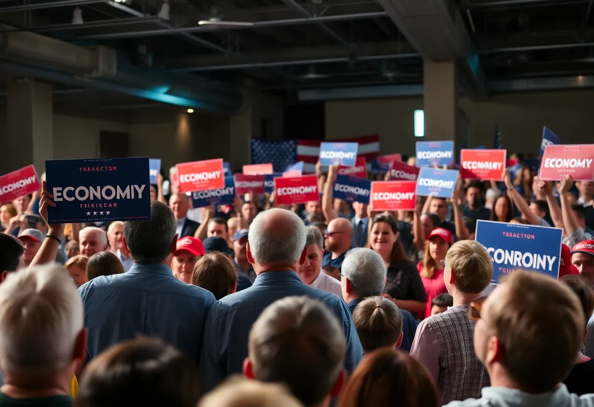 Crowd gathered at a political rally for Angie Nixon's U.S. Senate campaign in Jacksonville