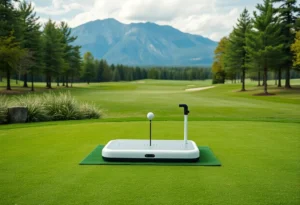 Automated golf teeing system on a golf course