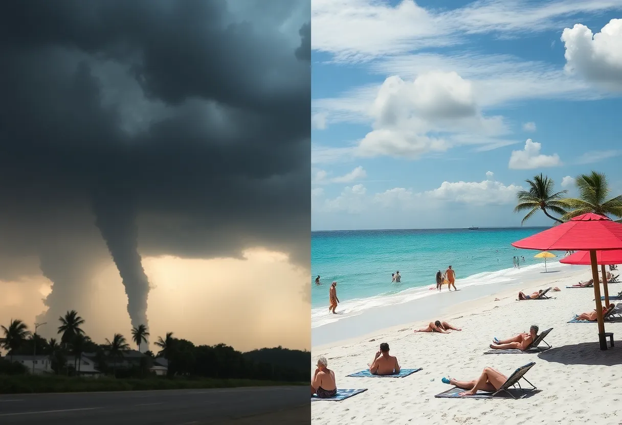 Contrasting weather conditions in Central US and Florida